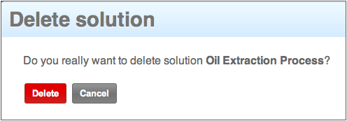 Delete Solution Screen